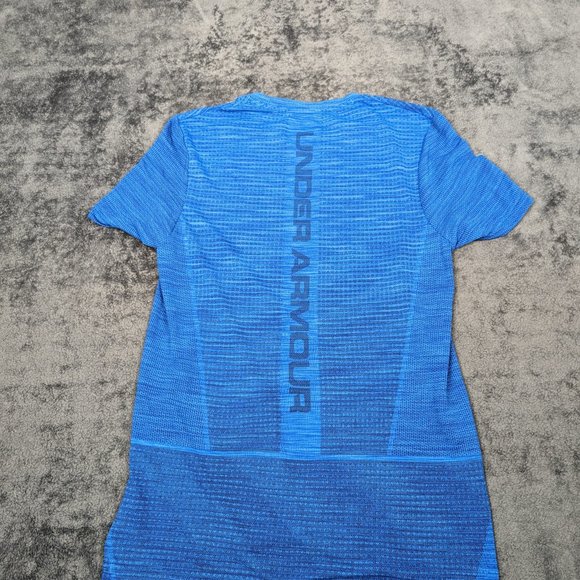 Under Armour Shirt Men Small Blue Lightweight Vanish Tee Short Sleeve Pullover - Picture 12 of 16